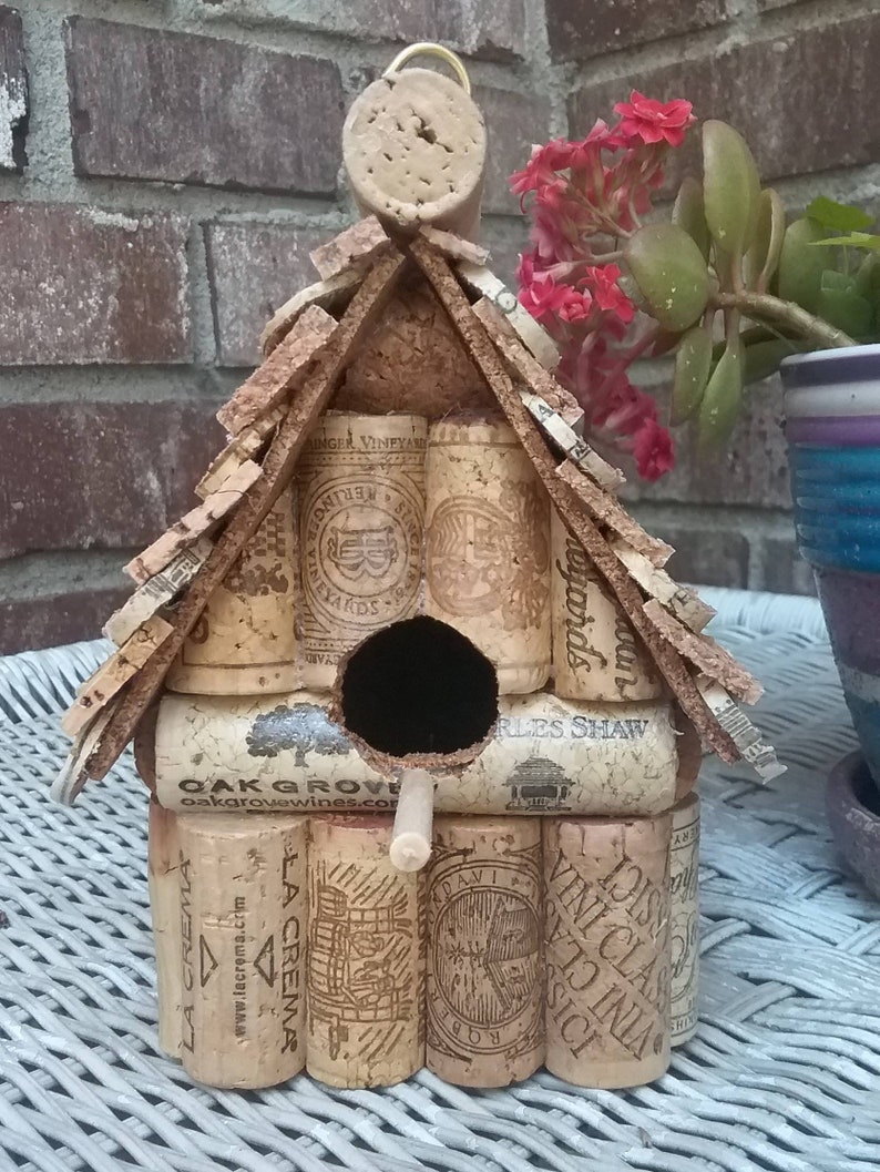 Wine Cork Birdhouse Etsy