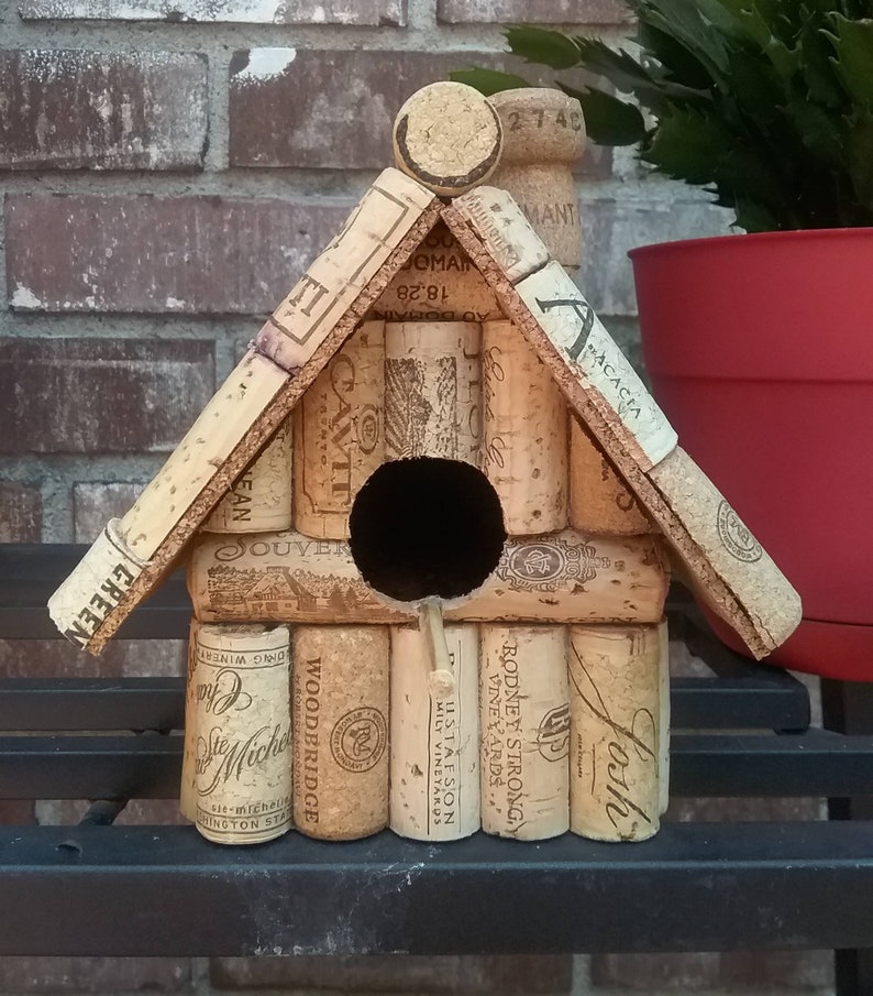 Wine Cork Birdhouse Etsy