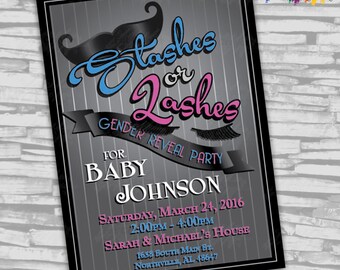 Gender Reveal Party Baby Invitation - 5&quot; x 7&quot; - Digital File