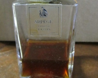 Jeanne Lanvin, Extrait de Lanvin  Arpège, 3 FL OZ  Splash Vintage Bottle 1/4 Full 1930s  Paris, France