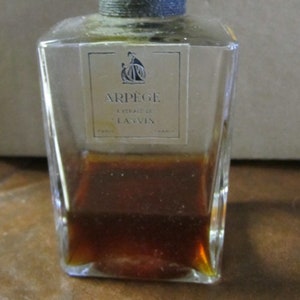 Jeanne Lanvin, Extrait de Lanvin  Arpège, 3 FL OZ  Splash Vintage Bottle 1/4 Full 1930s  Paris, France