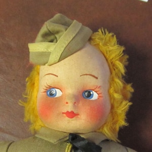 Rare Eden Toy Cloth Plush US Army  Doll  12&quot;  Hang Tag