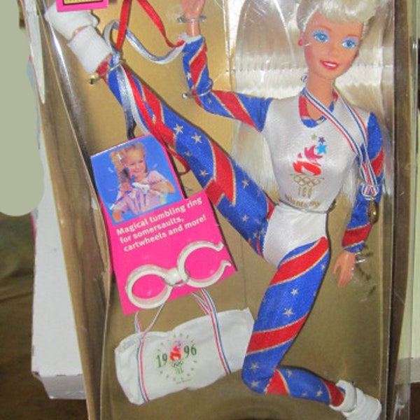 Mattel Barbie Olympic Gymnast  1995 1996 NRFB Atlanta GA  # 15123