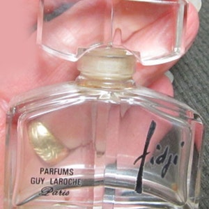 Fidji Perfume by Guy Laroche .50 fl oz  Empty Perfume Bottle Parfums,  Paris French Perfume Collectible Bottle
