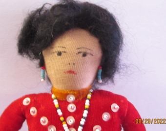 Navajo Folk Art Souvenir Handmade Cloth Lady Doll 13"
