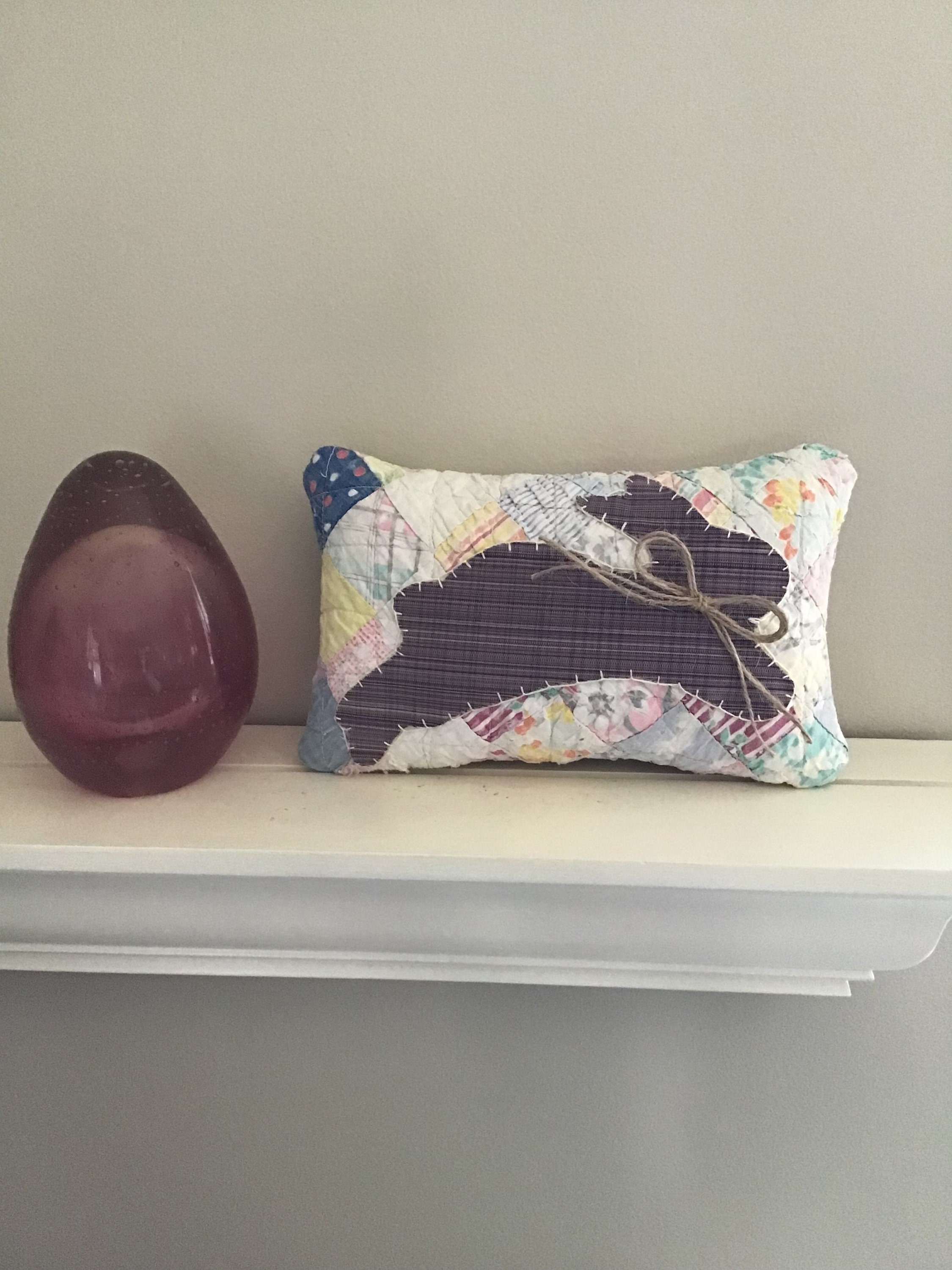 Small Pillow Made From A Vintage Cutter Quilt Pillow With Etsy