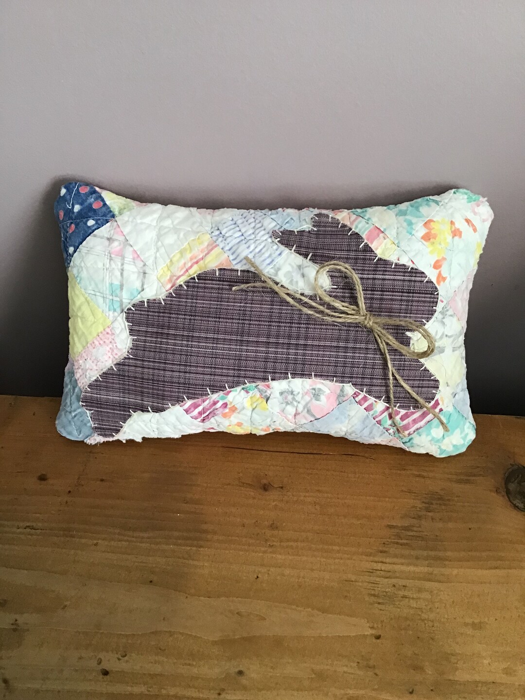 Small Pillow Made From A Vintage Cutter Quilt Pillow With Etsy