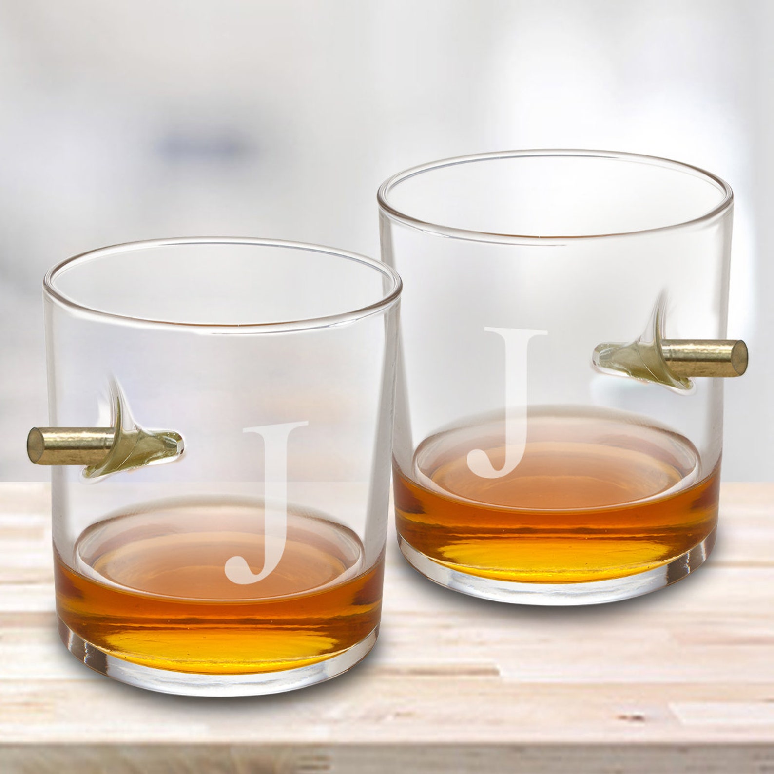 personalized bullet whiskey glass