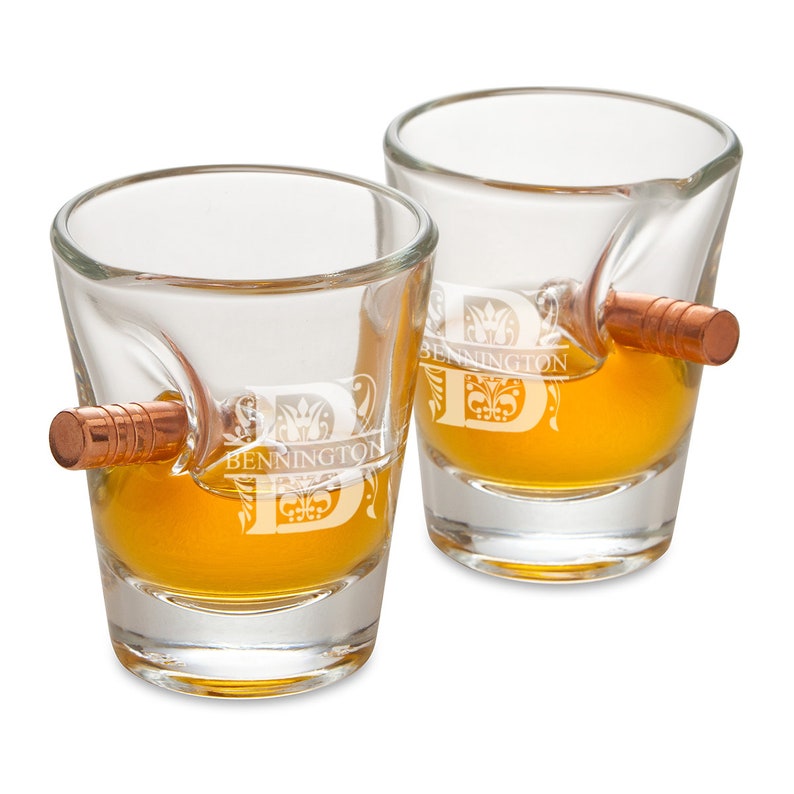 personalized bullet whiskey glass