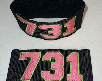 SINGLE ARMBAND not pair (Roller Derby - Custom Embroidered Armbands) Free Shipping! *SPECIALTY* 2-Color Listing