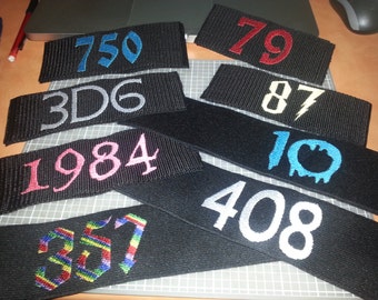 SINGLE ARMBAND not pair (Roller Derby - Custom Embroidered Armbands) Free Shipping! *REGULAR* 1-Color Listing