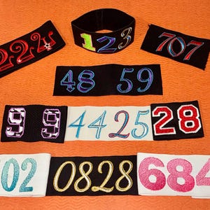 2-Color Font: Roller Derby Armbands / Custom Embroidered Arm Bands (2 bands/PAIR)