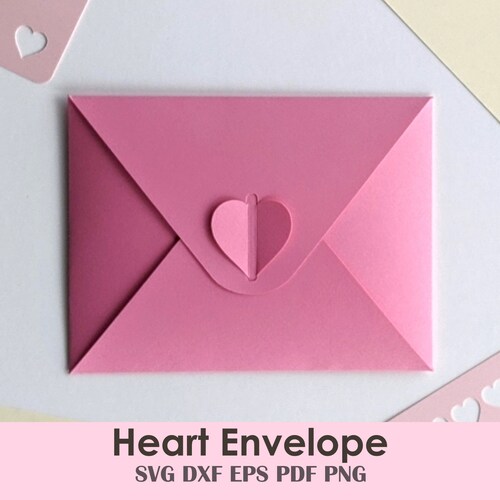 heart envelope self sealing diy printable stationery template etsy