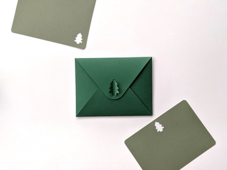 Tree Envelope SVG Template | Self Sealing Holiday Christmas Card ...