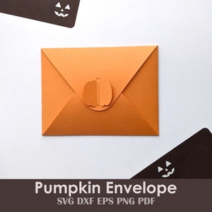 DIY Pumpkin Envelope and Cards | Halloween Template with Self Sealing Tab for Invitations, Letters, Stationery, Spooky Letters