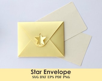Star Envelope, Self Sealing DIY Printable Stationery