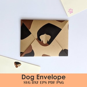 Modello fai-da-te per busta e carte per cani con scheda autosigillante / Per inviti, lettere, cancelleria / A2 4,38 "x 5,75" o scalabile