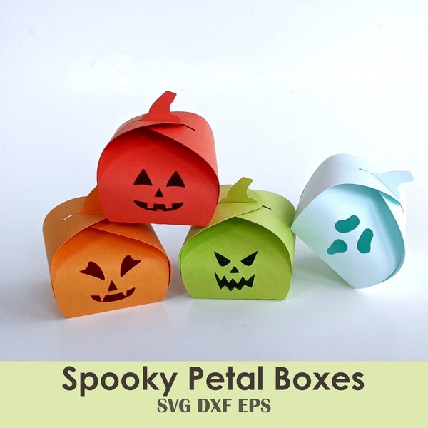 Halloween Treat Box Printable Template | NO GLUE | Kids Party Favors, Petal Box, Scalable Fall Craft