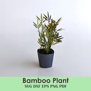 Plantilla de papel de planta de bambú / SVG Mini archivo de corte de bambú para jardines, paisajismo, casa de muñecas, juegos de mesa