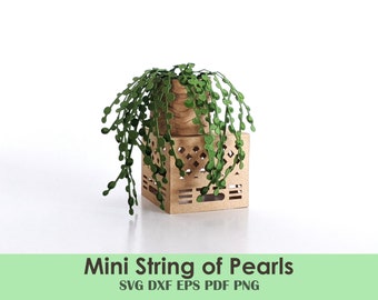 String of Pearls Mini DIY Template | Rolled Papercraft House Plant for Cards, Minis, Dollhouse, Centerpieces, Party Decorations