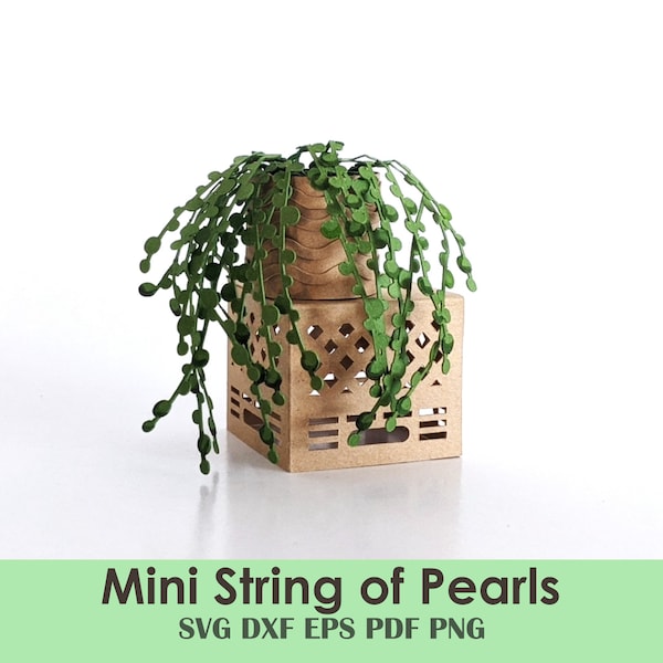 String of Pearls Mini DIY Template | Rolled Papercraft House Plant for Cards, Minis, Dollhouse, Centerpieces, Party Decorations