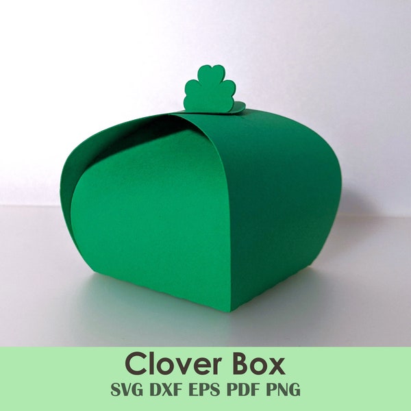 Shamrock Clover Treat Box Printable Template or Cut File | Kids, Party Favors | 2"x2" or Scale Larger | Cricut SVG