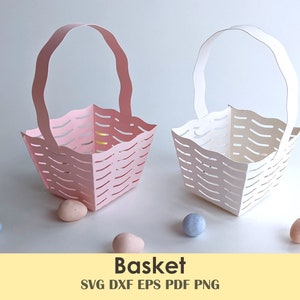 Modèle de panier SVG bricolage | Friandises de classe, cotillons, friandises | ~ 2,75" ou Échelle | Aucune colle requise