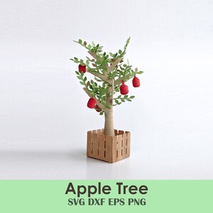 Apple Tree Papercraft Template for Fall / Mini Fruit Tree DIY Kit para casas de muñecas, miniaturas a escala, dioramas, artesanías / Cricut SVG
