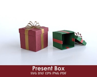 Mini Christmas Present Box Papercraft Template | Ornament & Tiny Gift Box
