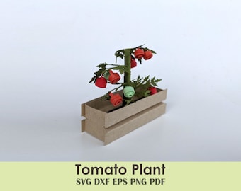 Mini Tomato Plant | Scale Miniature Veggie Garden for Dollhouses, Fall Crafts, Dioramas