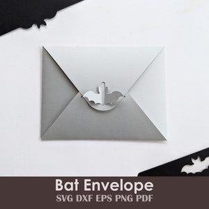 Bat Envelope and Cards Printable Template with Self Sealing Tab | For Invitations, Letters, Stationery | Halloween Spooky Stationery