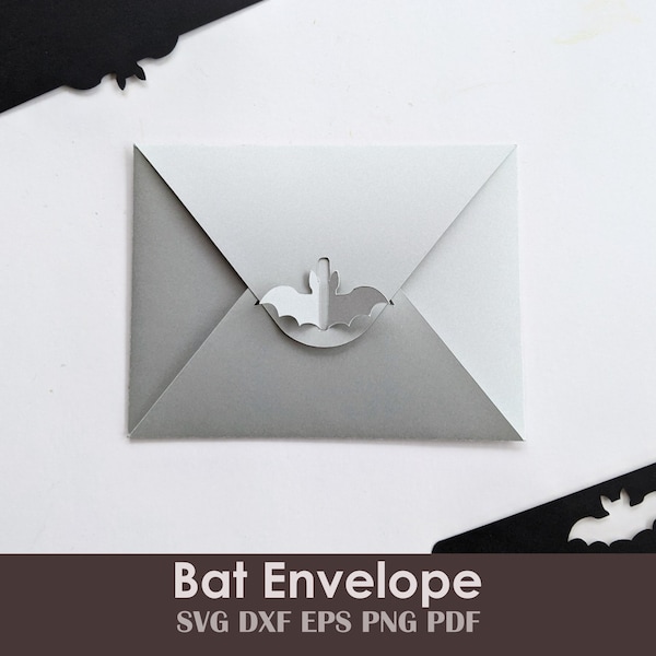 Bat Envelope and Cards Printable Template with Self Sealing Tab | For Invitations, Letters, Stationery | Halloween Spooky Stationery