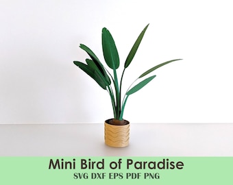 Mini Bird of Paradise Papercraft Template | DIY Dollhouse Plant | Digital Download