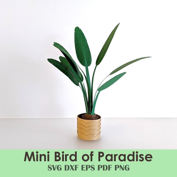 Mini Bird of Paradise DIY Template | Rolled Papercraft House Plant for Cards, Minis, Dollhouse, Centerpieces, Party Decorations