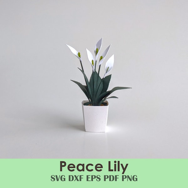 Mini Peace Lily Template for Cricut and Silhouette | Rolled Flower Cut File