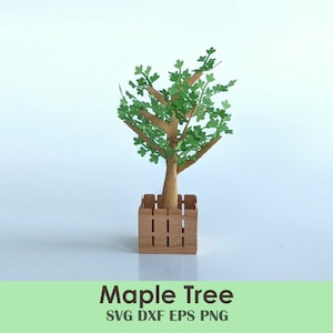 Maple Tree Papercraft Template | Digital Download Mini Tree for Dollhouses, Scale Miniatures, Dioramas, Crafts | Cricut SVG