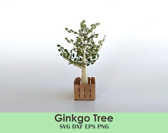 Ginkgo Tree Papercraft Template | Mini Bonsai Tree for Dioramas, School Projects & Tabletop Games
