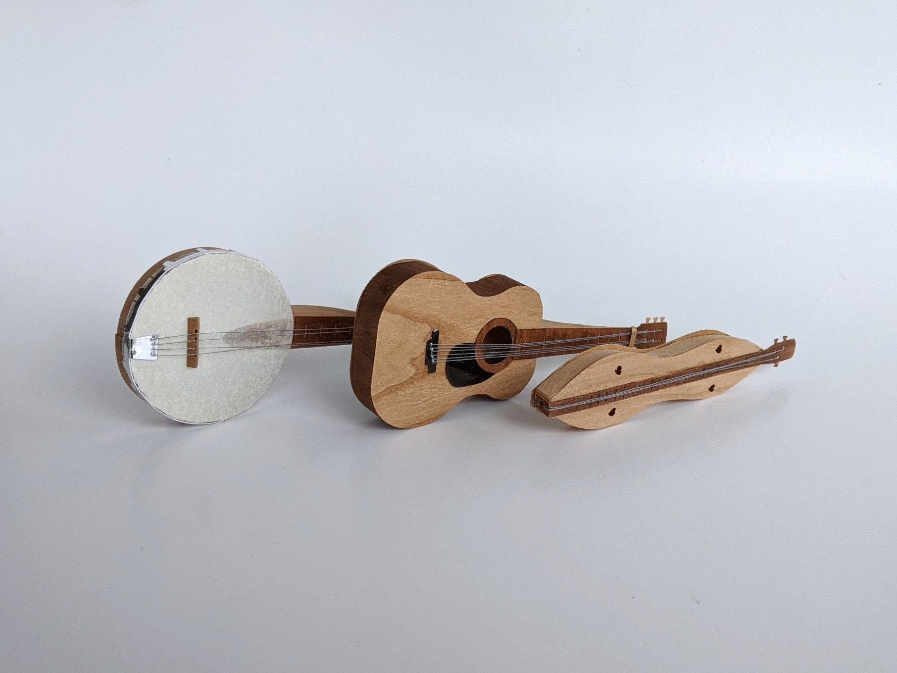 Mini Bluegrass Instrument Template Bundle | Banjo, Dulcimer, Guitar ...