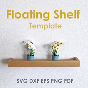 Foto Ledge Vorlage DIY | Druckbares Regal für Kunst, Fotos, Notizen, Papierarbeiten, Mini Pflanzen