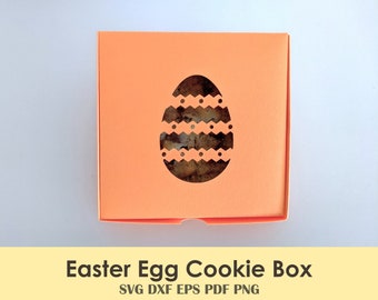 Easter Egg Cookie Box Printable DIY Template | For Classroom Treats, Kids Parties, Favors, Bakes Goods | 4"x4"x.75" or Scalable