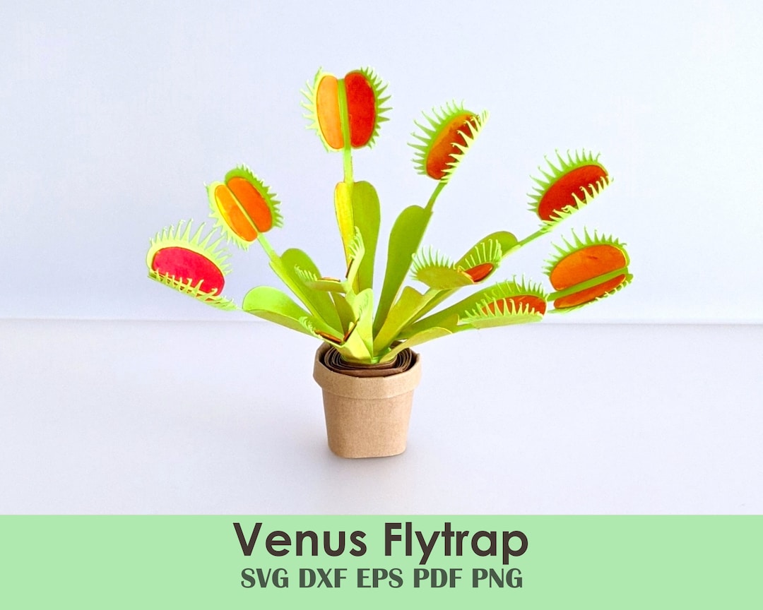 Venus Flytrap Printable Papercraft Template DIY | Rolled Papercraft ...