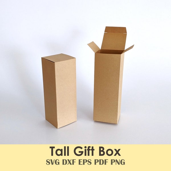 Tall Gift Box Printable Template DIY | Toiletries, Party Favors, Essential Oil | 1.75"x1.75"x5" or Scale Larger