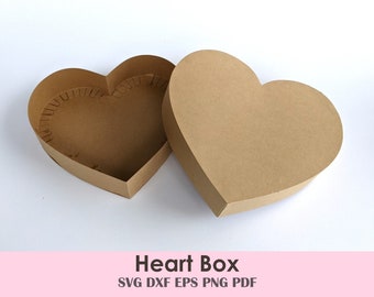 Modèle de bricolage imprimable Heart Box pour les cadeaux, les fêtes d’enfants, les faveurs, les produits de boulangerie | Coffret cadeau de la fête des mères