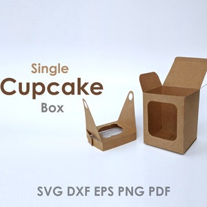 Cricut Cupcake Box | Single Sheet Cricut Template for Regular or Miniature Cupcakes