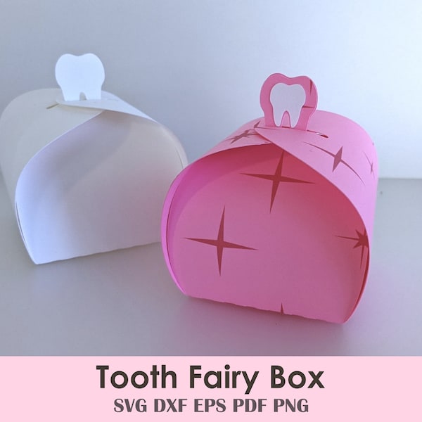 Tooth Fairy Box Printable Template DIY | Cut File for Lost Tooth Gifts, Dentist Gift Box, Braces Gifts