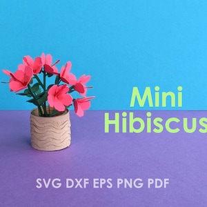 ロール紙の花のテンプレート | Cricut 用の印刷可能なハイビスカスの花の DIY 初心者向けアクティビティ