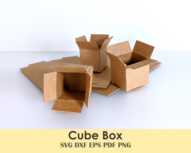 Cube Box Printable Template DIY 1x1x1 or Scale Your Own Svg Eps Pdf Png Cricut Friendly Boxes for Weddings, Parties, Favors, Rings image 1