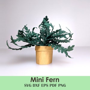 Rolled Fern Printable Template DIY | Papercraft House Plant for Cards, Minis, Dollhouse