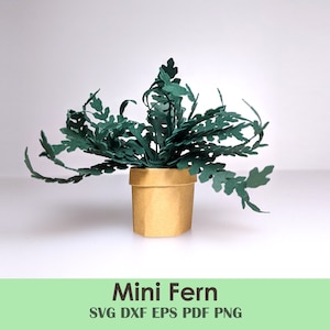 Plantilla imprimible de helecho enrollado: planta de papel para manualidades, tarjetas, miniaturas y casas de muñecas