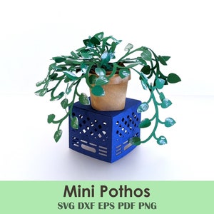 Planta colgante Plantilla imprimible DIY / Escala Planta de casa en miniatura para decoración de cubículos, regalos de oficina